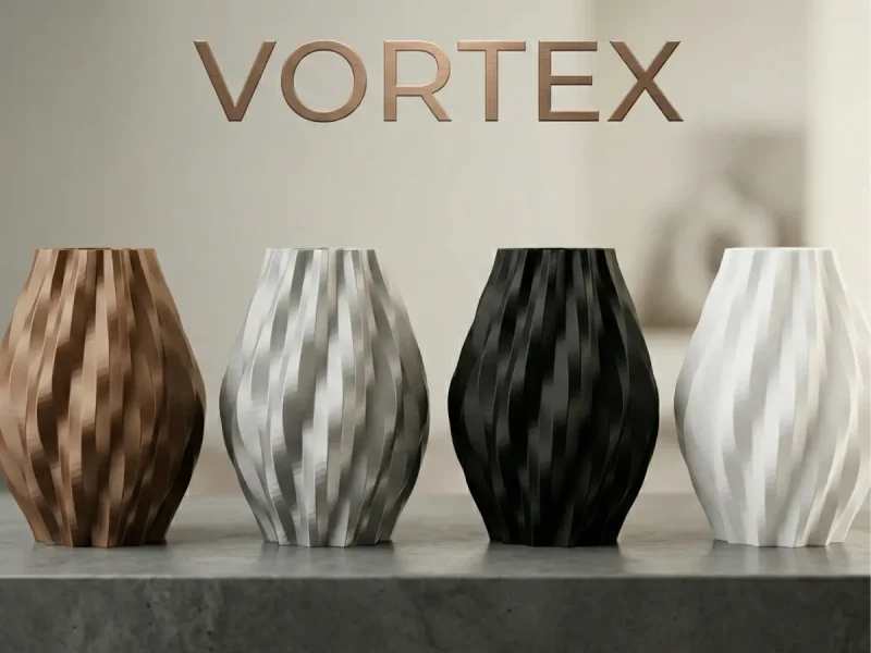 Vase Géométrique Vortex, Impression 3D