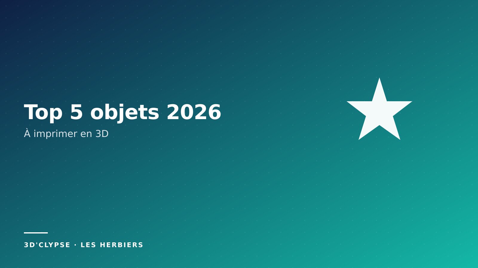 Top 5 objets personnalisés impression 3D 2026