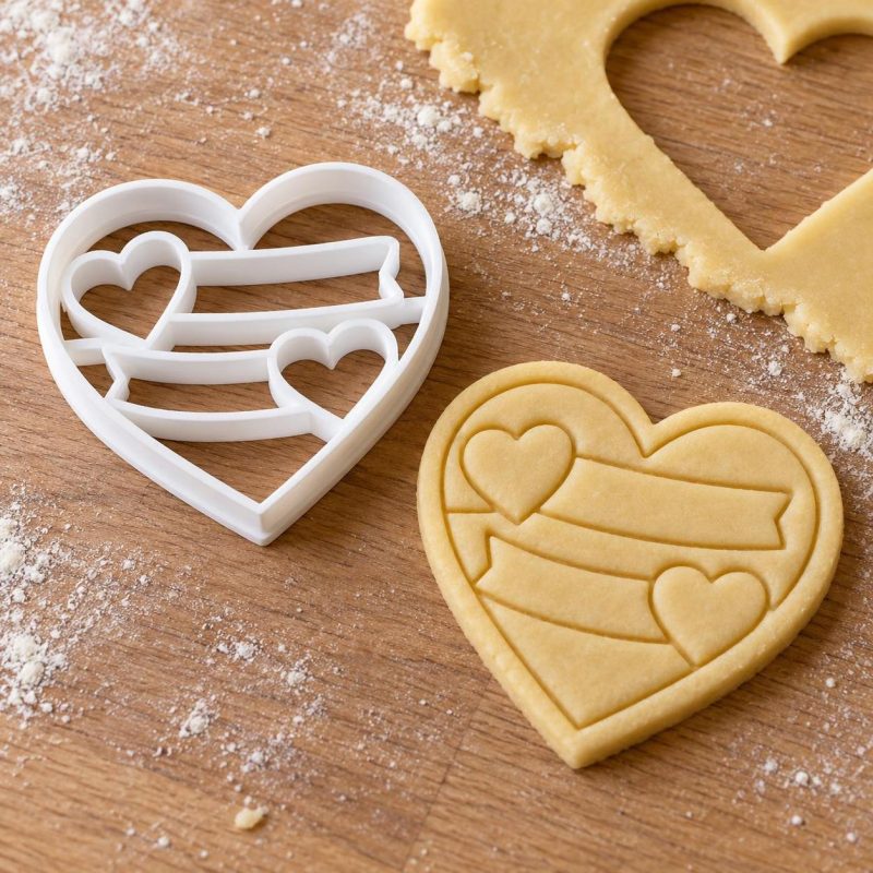 Emporte-pièce cœur Saint-Valentin (5 variantes) : version « Cœur 2 prénoms », imprimé en 3D par 3D'CLYPSE