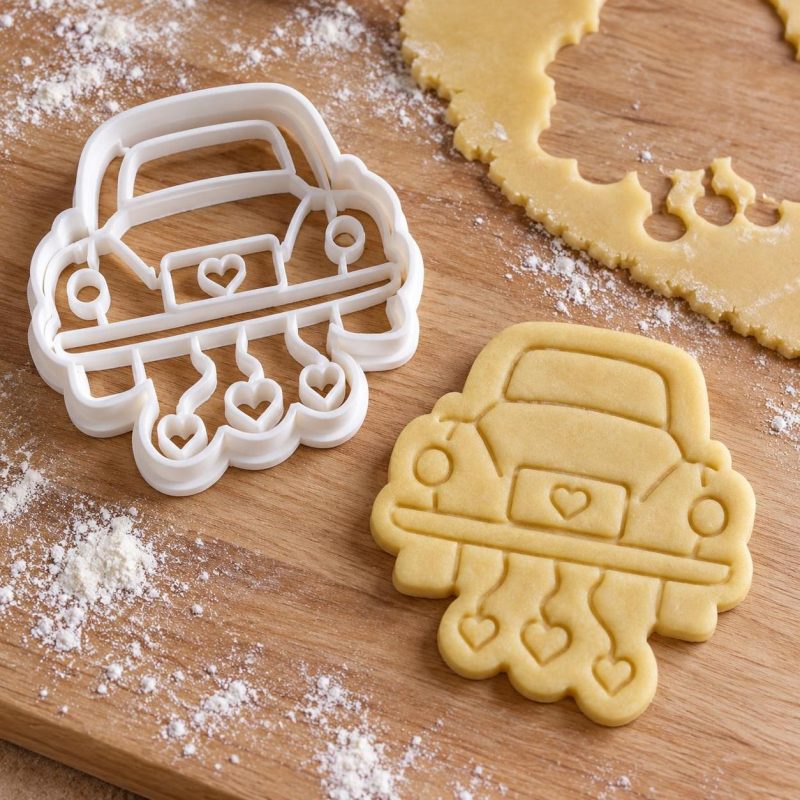 Emporte-pièce Just Married avec voiture cannelée imprimé en 3D par 3DClypse