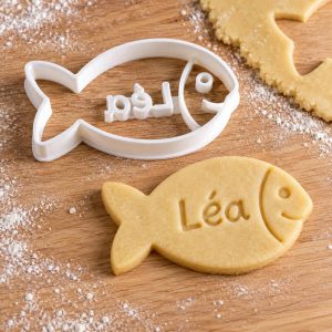 Emporte-pièce poisson personnalisable prénom imprimé en 3D par 3DClypse