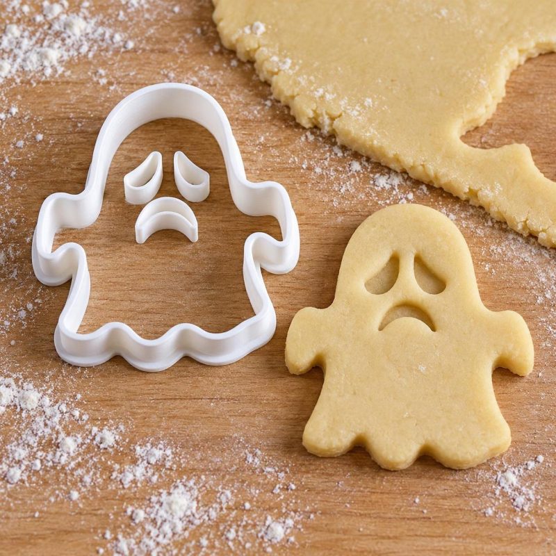 Pack 4 emporte-pièces fantômes Halloween : version « Fantôme triste », imprimé en 3D par 3D'CLYPSE