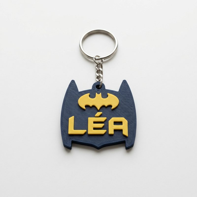 Porte-clé Batman prénom Porte-clé Batman prénom imprimé en 3D par 3DClypse