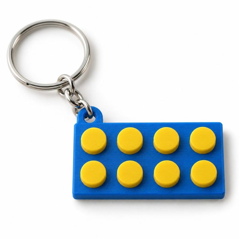 Porte-clé bloc lettres construction imprimé en 3D par 3DClypse