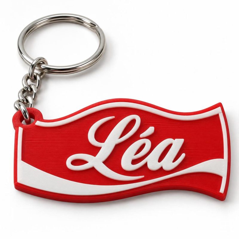 Porte-clé Coca-Cola style prénom imprimé en 3D par 3DClypse