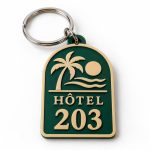 Porte-clé hôtel logo et N° chambre imprimé en 3D par 3DClypse