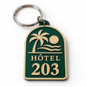 Porte-clé hôtel logo et N° chambre imprimé en 3D par 3DClypse