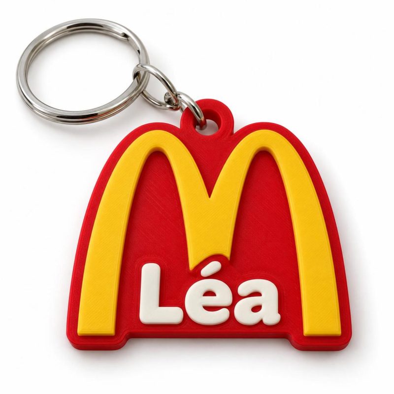 Porte-clé McDonald's M prénom imprimé en 3D par 3DClypse