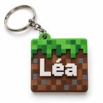 Porte-clé Minecraft bloc pseudo imprimé en 3D par 3DClypse