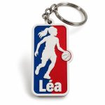 Porte-clé NBA silhouette prénom et numéro imprimé en 3D par 3DClypse