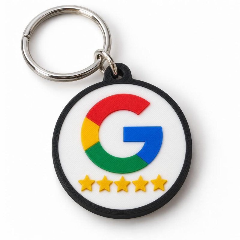 Porte-clé NFC avis Google restaurant, imprimé en 3D par 3D'CLYPSE
