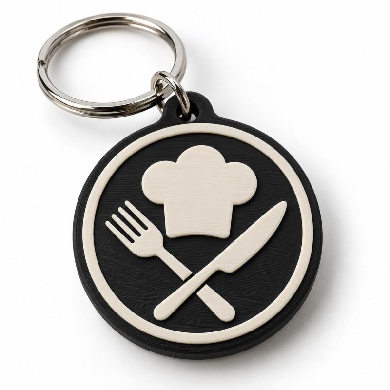 Porte-clé NFC menu restaurant imprimé en 3D par 3DClypse