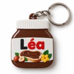 Porte-clé Nutella étiquette prénom imprimé en 3D par 3DClypse