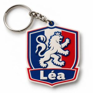 Porte-clé OL prénom et numéro imprimé en 3D par 3DClypse