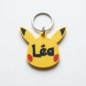 Porte-clé Pikachu prénom imprimé en 3D par 3DClypse