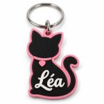 Porte-clé silhouette chat ou chien prénom imprimé en 3D par 3DClypse