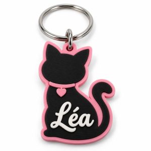 Porte-clé silhouette chat ou chien prénom imprimé en 3D par 3DClypse
