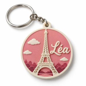 Porte-clé Tour Eiffel souvenir prénom imprimé en 3D par 3DClypse