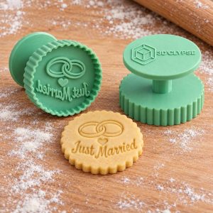 Tampon alliances et cœur Just Married imprimé en 3D par 3DClypse