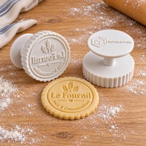 Tampon biscuit logo cercle avec baseline imprimé en 3D par 3DClypse