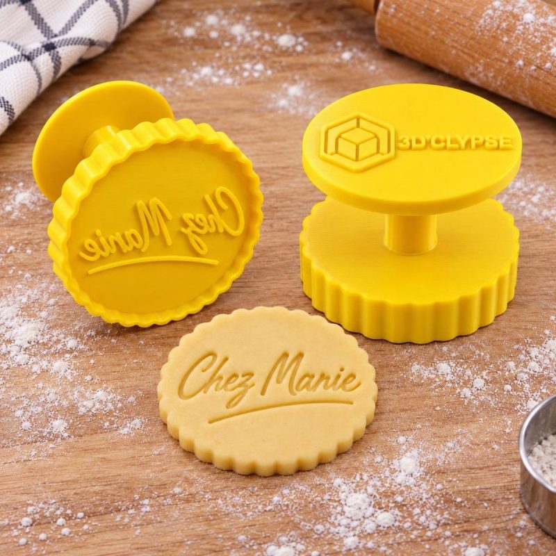 Tampon biscuit logo manuscrit calligraphié imprimé en 3D par 3DClypse
