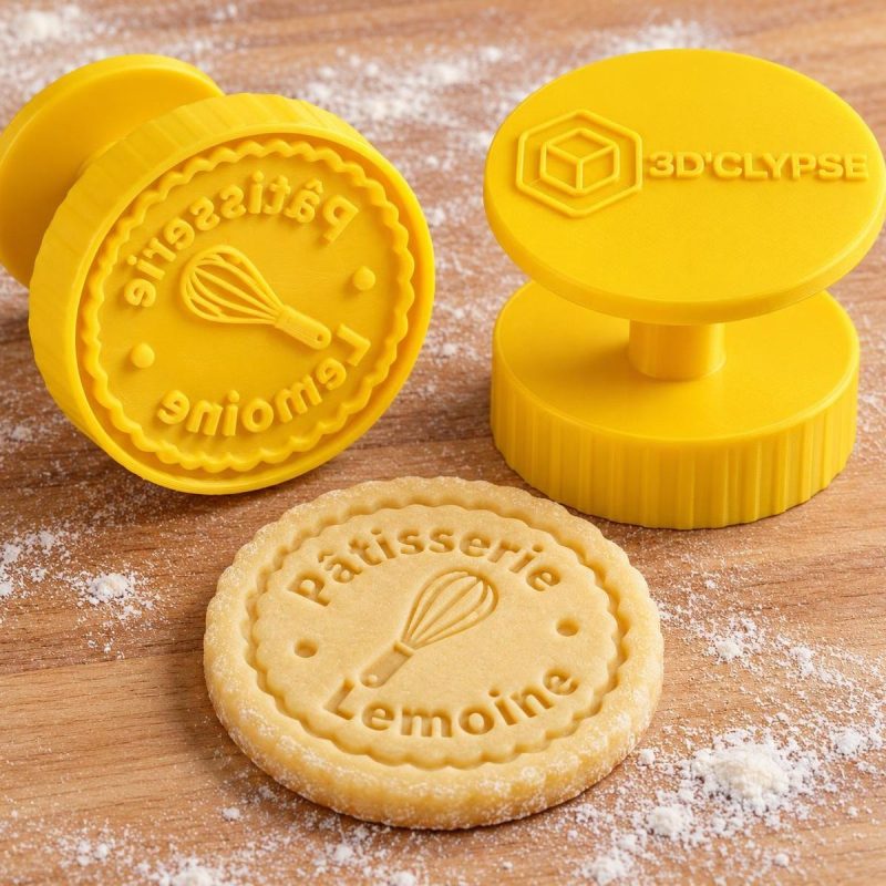 Tampon biscuit logo rond classique imprimé en 3D par 3DClypse