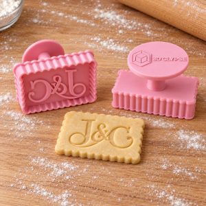 Tampon biscuit personnalisé monogramme initiales imprimé en 3D par 3DClypse
