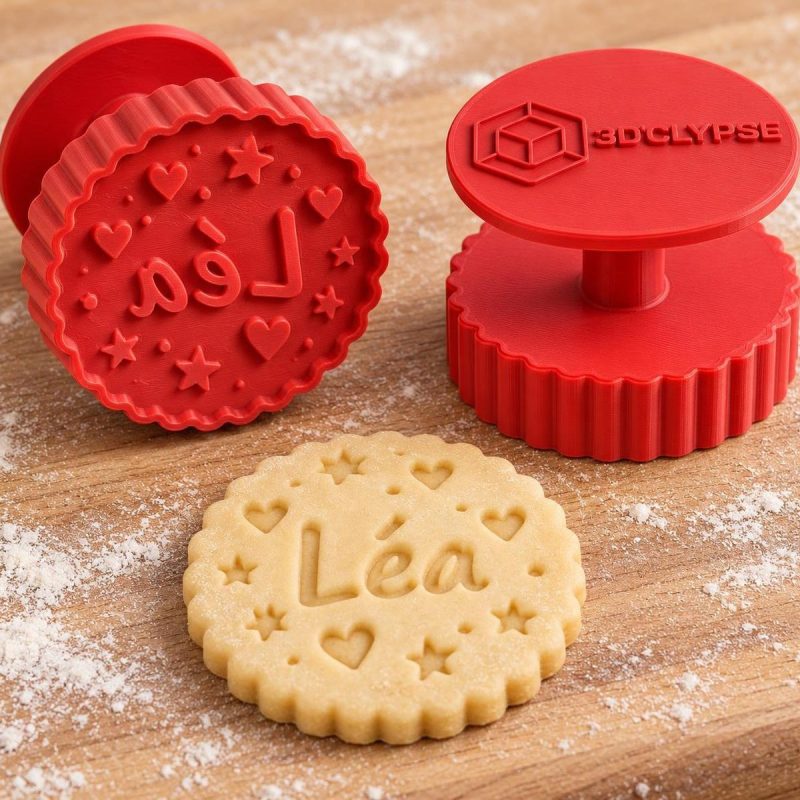 Tampon biscuit personnalisé prénom imprimé en 3D par 3DClypse