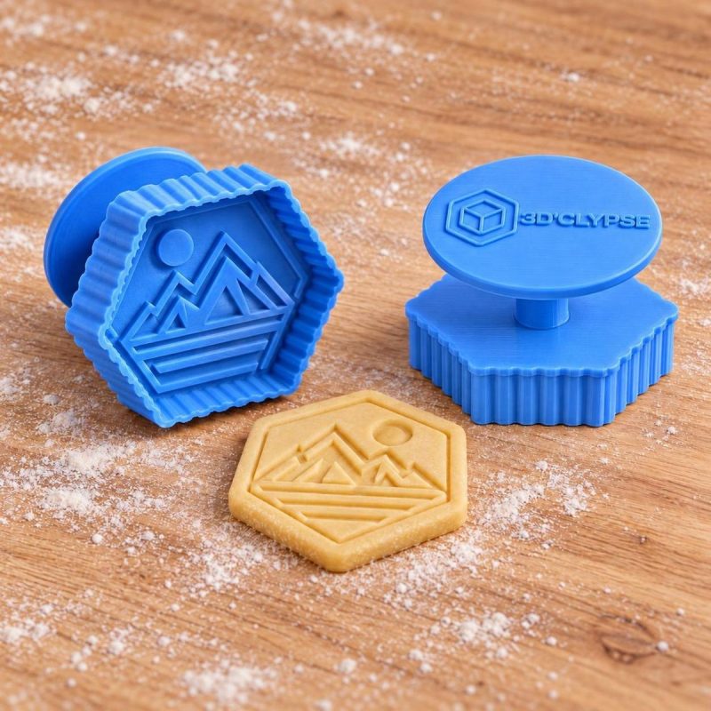 Tampon logo géométrique moderne cookies imprimé en 3D par 3DClypse