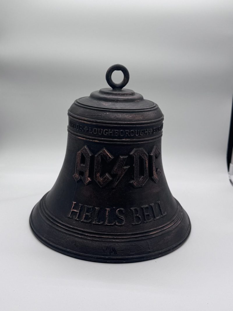 Cloche AC/DC Hells Bell patine bronze vieilli – réplique déco imprimée en 3D
