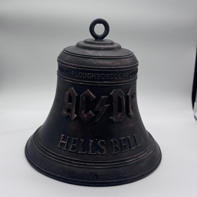 Cloche AC/DC Hells Bell patine bronze vieilli – réplique déco imprimée en 3D