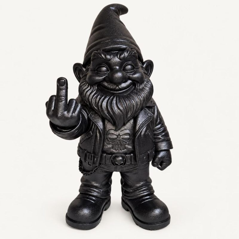 Nain de jardin doigt d'honneur XXL – Nain biker imprimé en 3D (50 cm ou 1 m), imprimé en 3D par 3D'CLYPSE