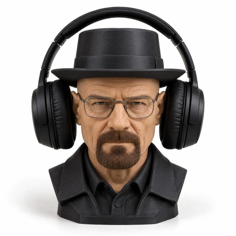 Support casque audio Heisenberg – Buste Walter White imprimé en 3D imprimé en 3D par 3DClypse