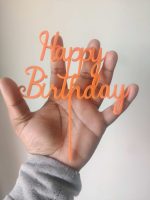 Cake topper « Joyeux anniversaire » — texte au choix