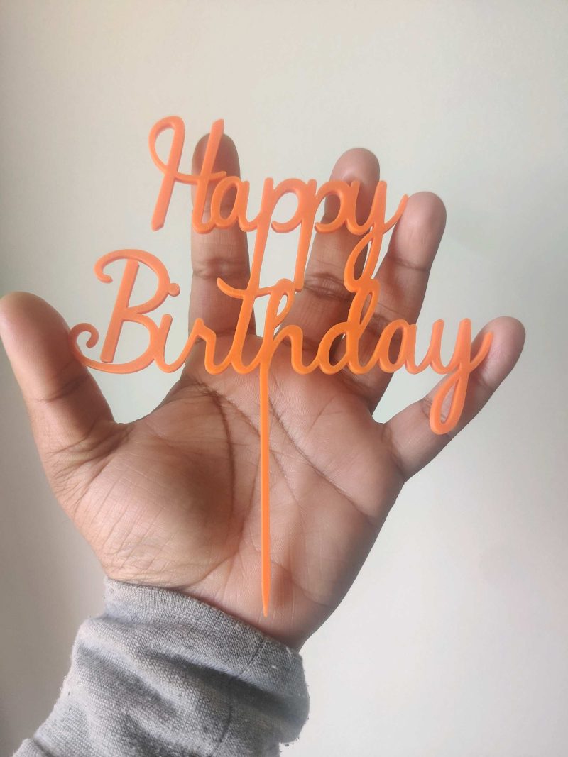 Cake topper « Joyeux anniversaire » — texte au choix