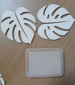 Dessous-de-verre feuille de monstera — set avec support