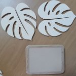Dessous-de-verre feuille de monstera — set avec support
