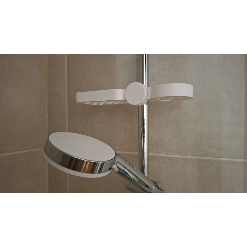 Panier de douche à clipser sur la barre — sans perçage