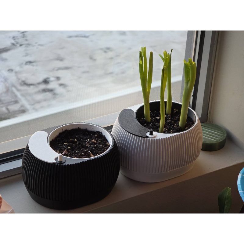 Pot à réserve d'eau avec témoin de niveau — lot de 2