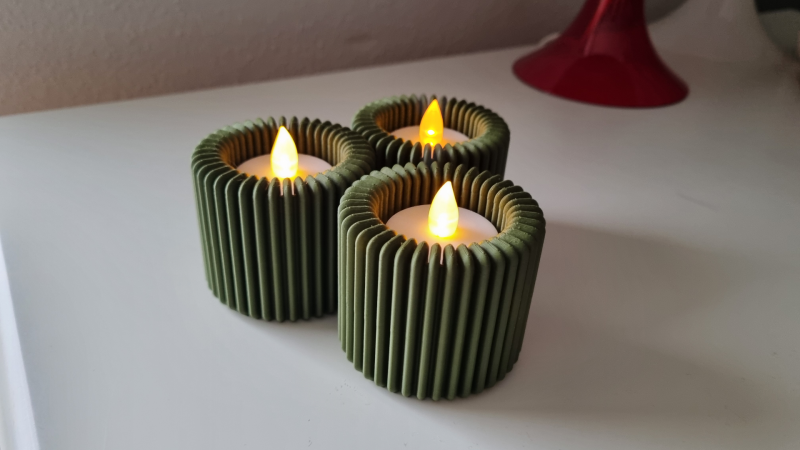 Bougeoir nervuré moderne