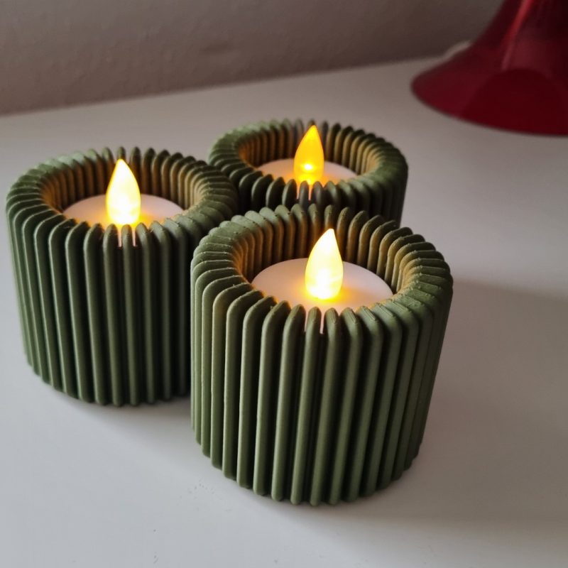 Bougeoir nervuré moderne