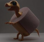 Porte-rouleau « dinosaure » — sur pied