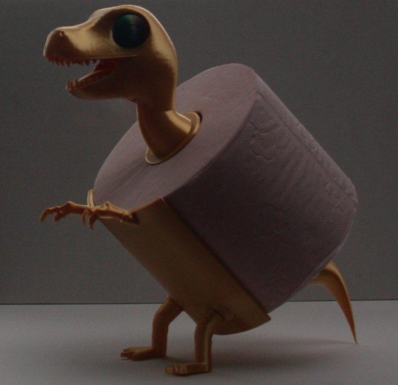 Porte-rouleau « dinosaure » — sur pied