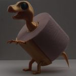 Porte-rouleau « dinosaure » — sur pied