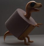 Porte-rouleau « dinosaure » — sur pied