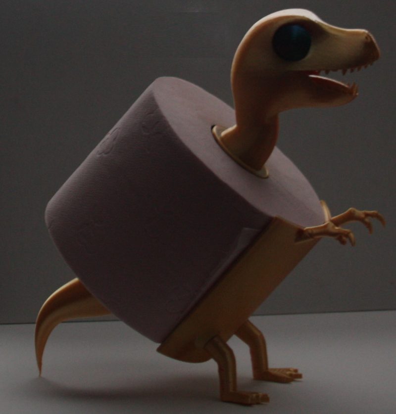 Porte-rouleau « dinosaure » — sur pied
