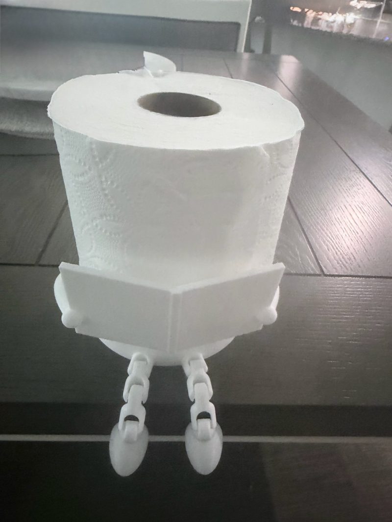Porte-rouleau « robot » avec bac de rangement — articulé