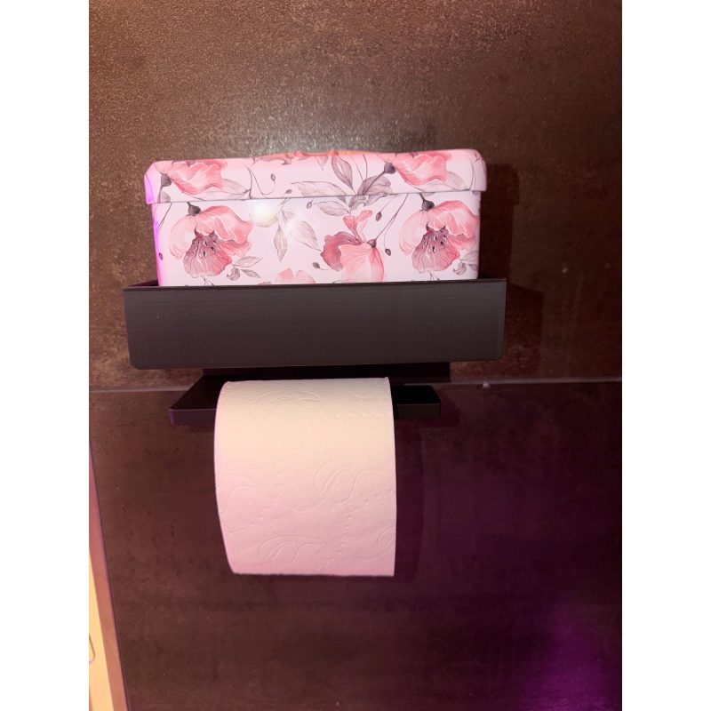Dérouleur de papier toilette avec coffre fermé