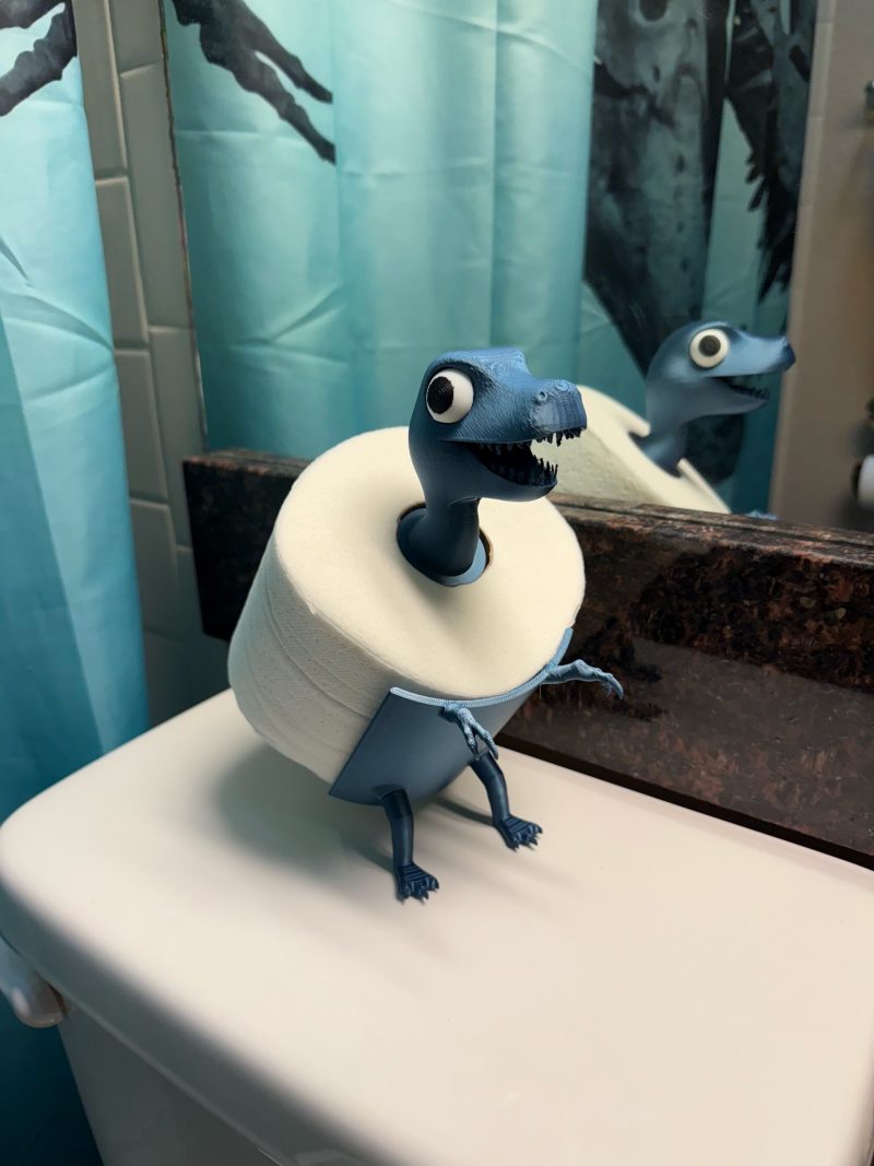 Porte-rouleau « dinosaure » — sur pied