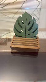 Dessous-de-verre feuille de monstera — set avec support